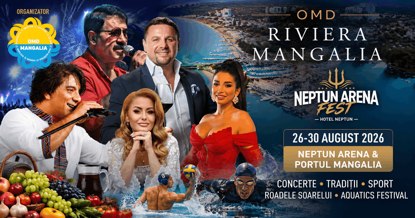 Mangalia încheie vara cu muzică, tradiții și sport. „Roadele Soarelui” și „Aquatics Festival”